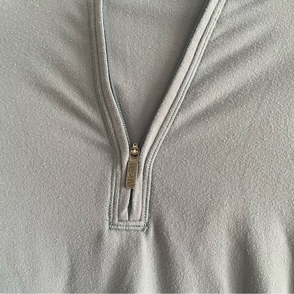 Lululemon Warm Stabilizer 1/2 Zip Hoodie Blue Charcoal Sz 2 Rulu Running - Picture 6 of 13